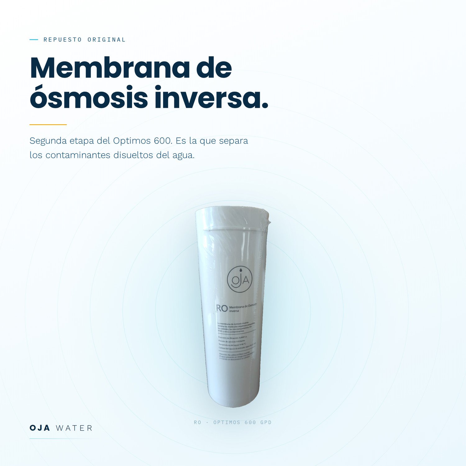 Membrana de ósmosis inversa de repuesto para el sistema OJA Optimos